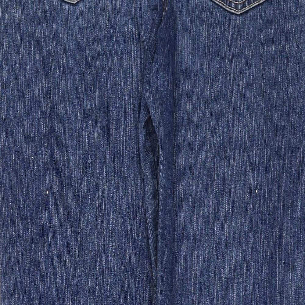 Marks and Spencer Womens Blue  Denim Wide-Leg Jeans Size 16 L31 in