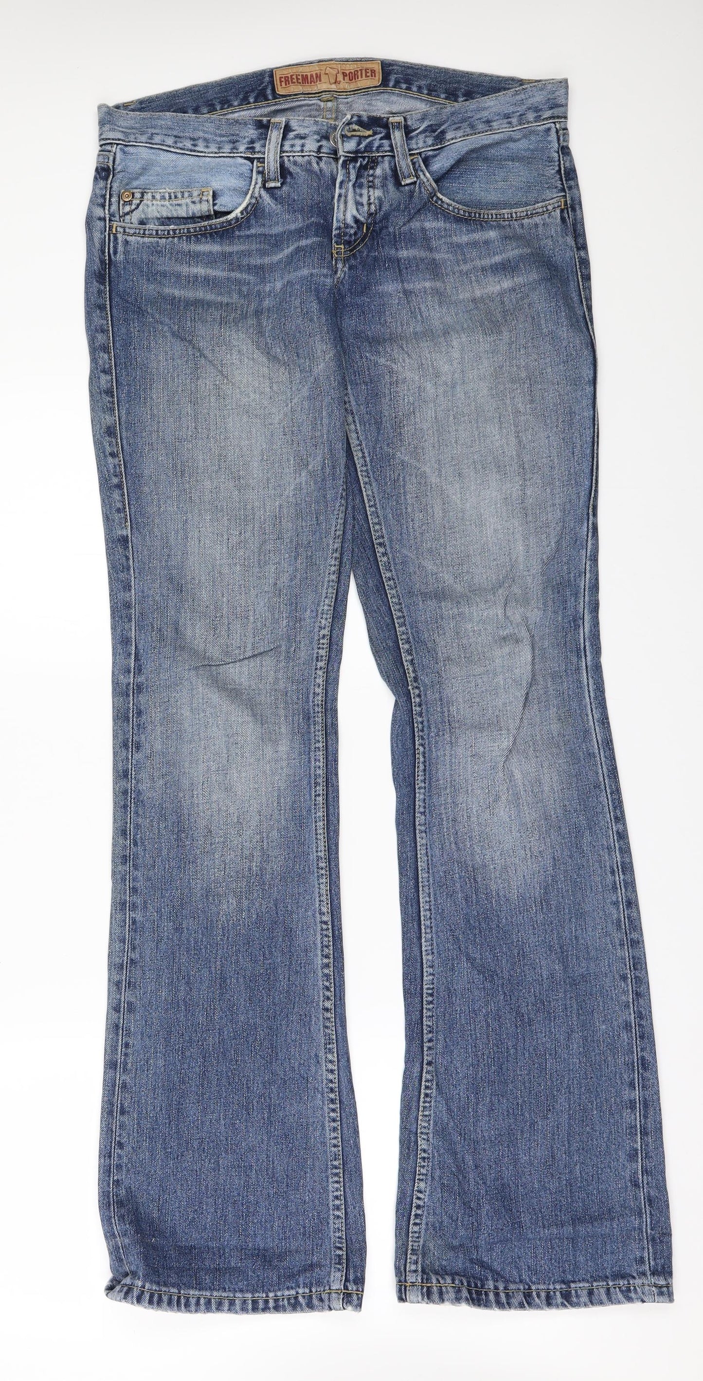 FREEMAN T. PORTER Womens Blue  Denim Flared Jeans Size 27 in L34 in