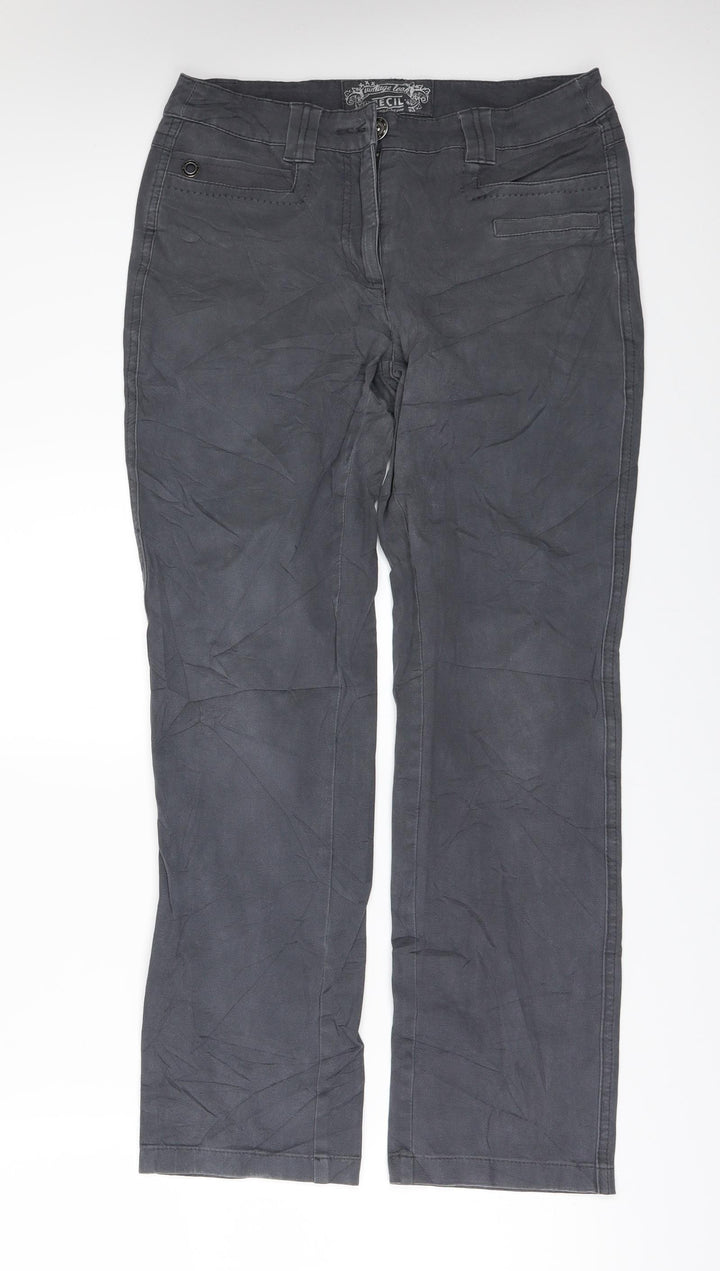 Cecil Womens Grey Denim Straight Jeans Size 28 in L28 in