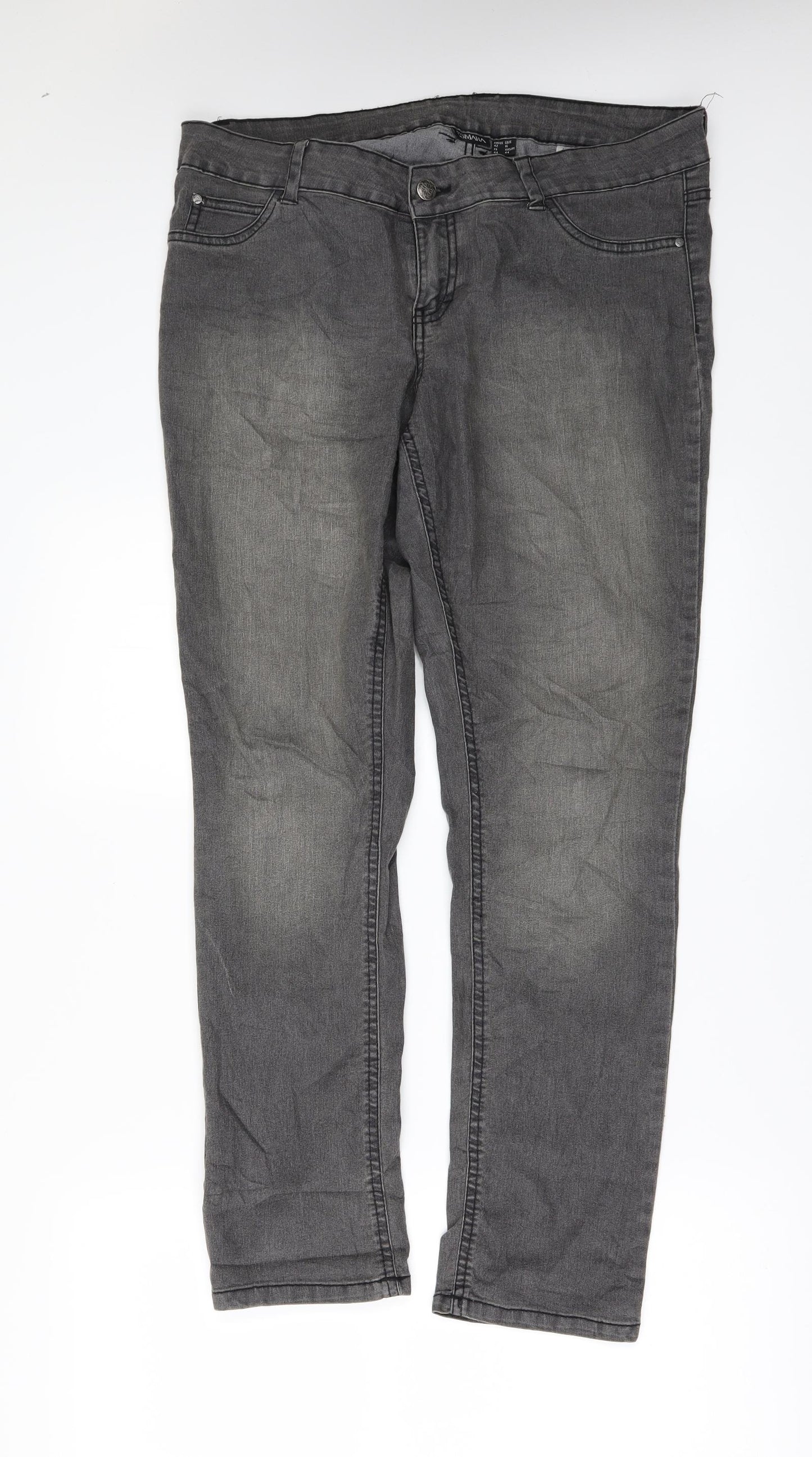 ESMARA Womens Black  Denim Straight Jeans Size 16 L29 in