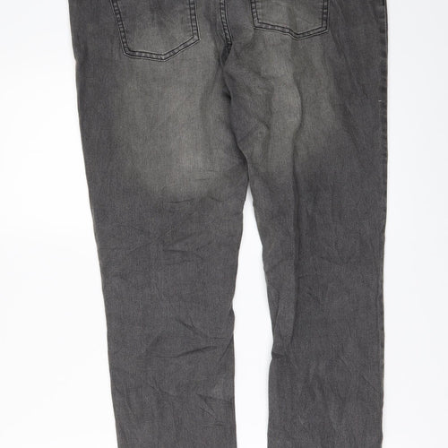 ESMARA Womens Black  Denim Straight Jeans Size 16 L29 in