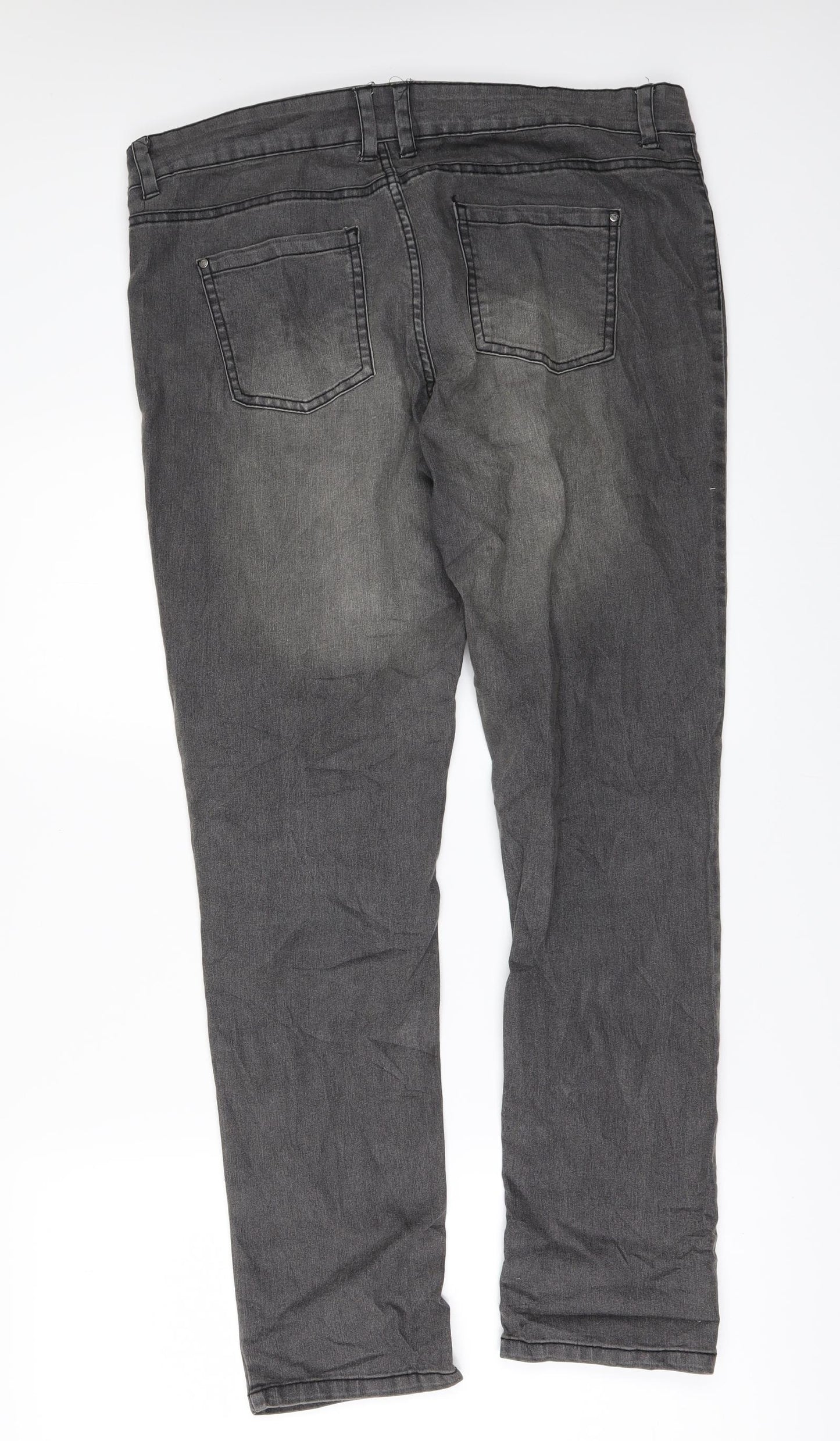 ESMARA Womens Black  Denim Straight Jeans Size 16 L29 in