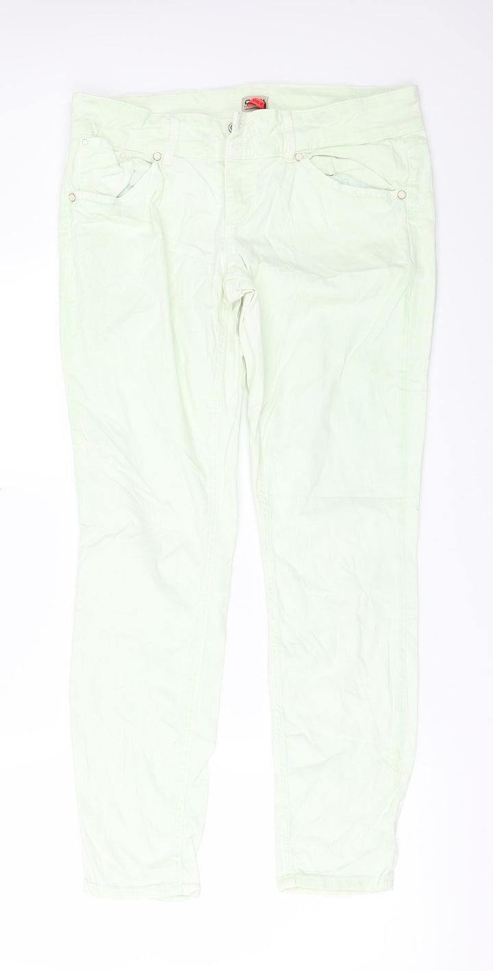 Only Womens Green Denim Skinny Jeans Size 12 L28 in