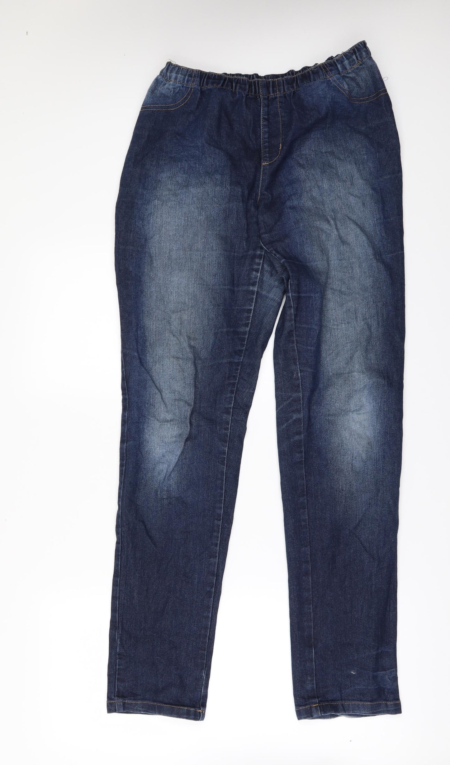 C&A Womens Blue  Denim Straight Jeans Size 18 L33 in - Elastic Waist