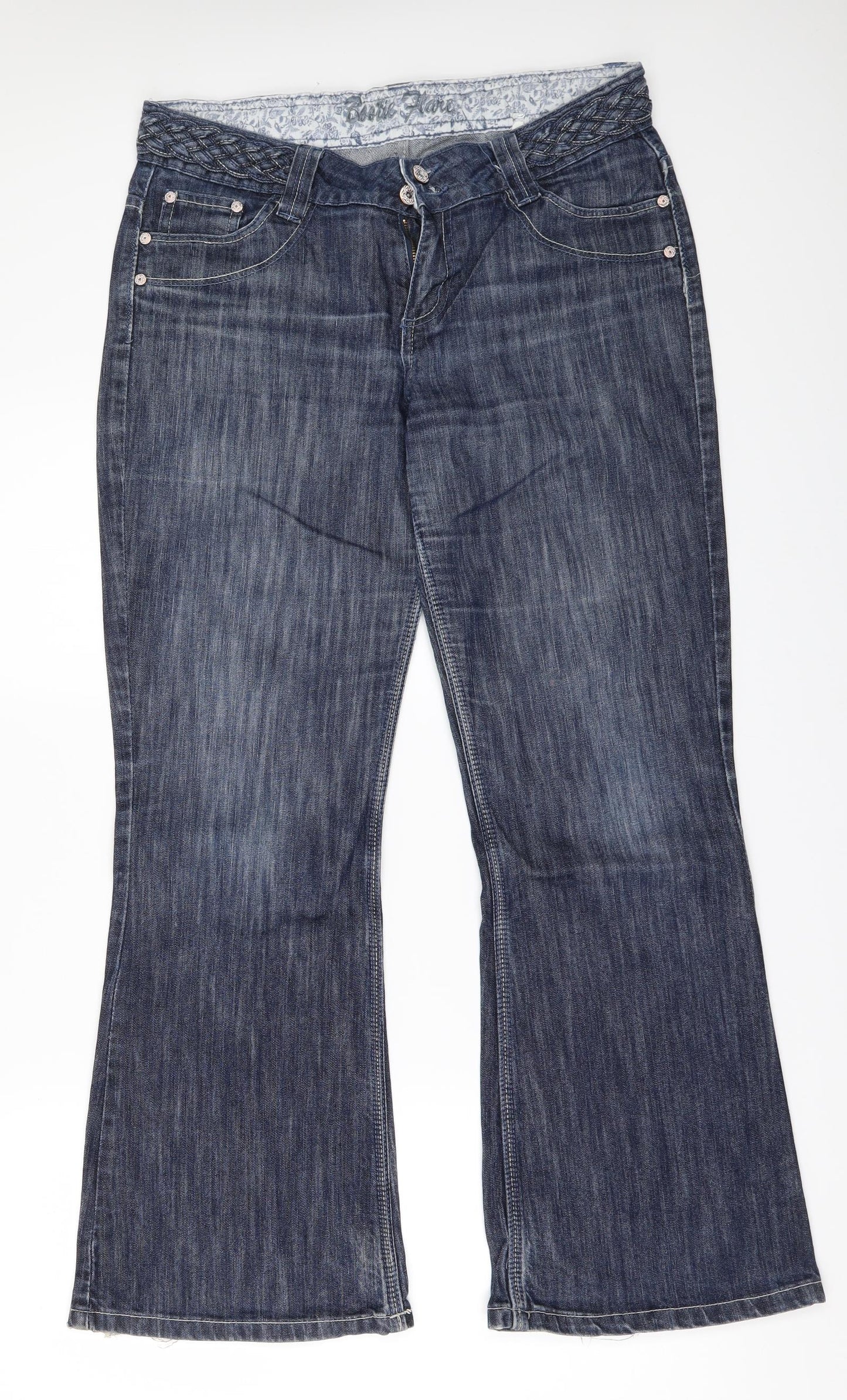 F&F Womens Blue  Denim Flared Jeans Size 12 L29 in