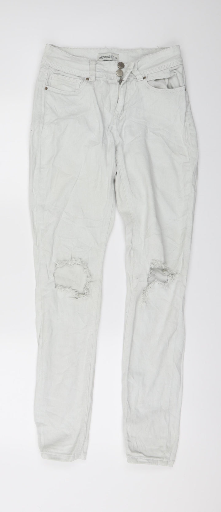 My Hailys Womens White  Denim Skinny Jeans Size XS L29 in