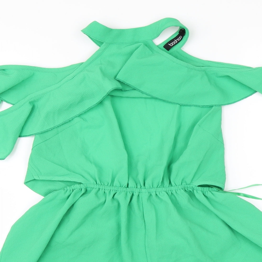 Boohoo Womens Green   Playsuit One-Piece Size 10
