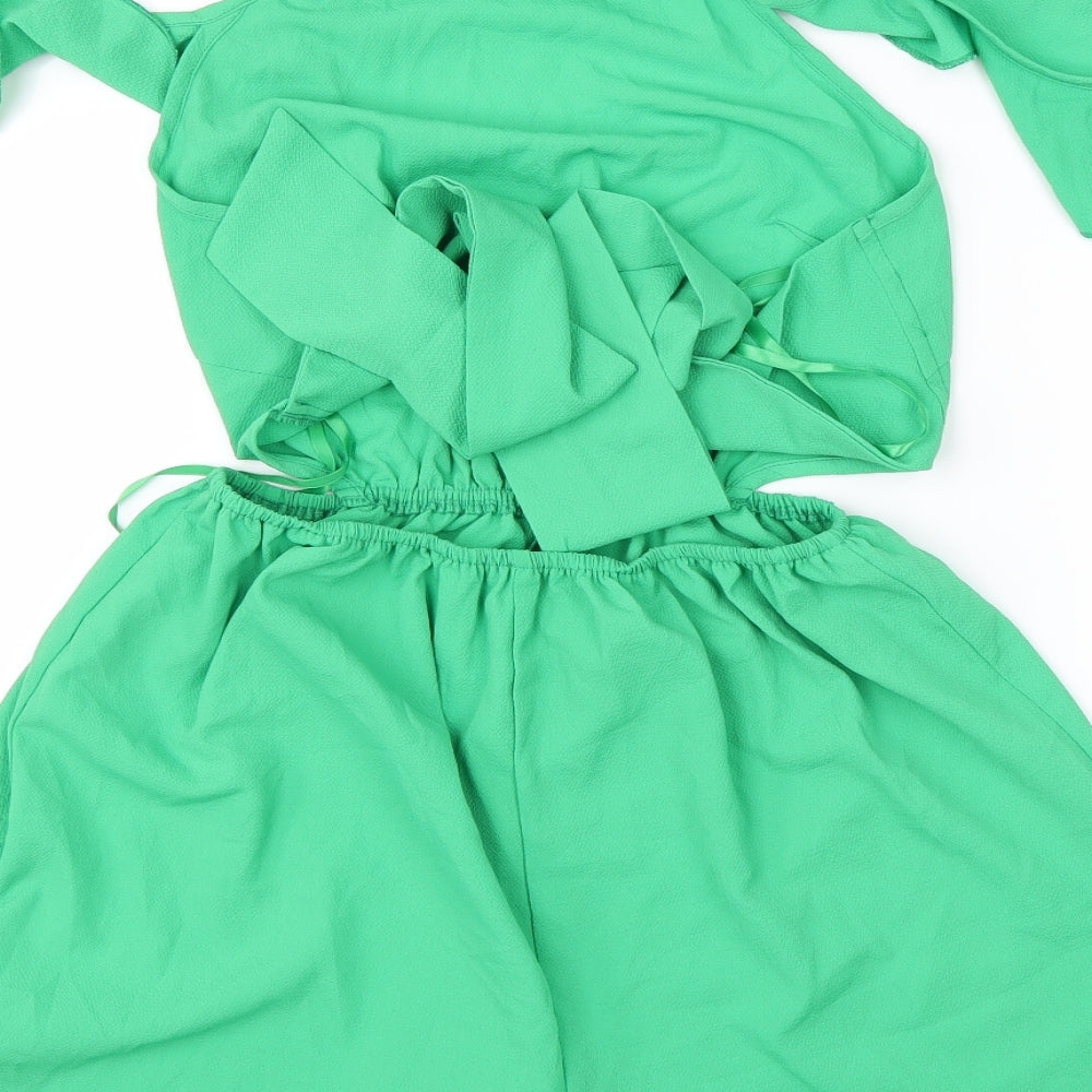Boohoo Womens Green   Playsuit One-Piece Size 10