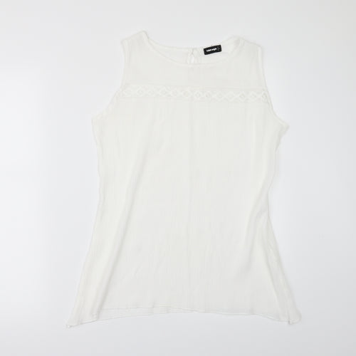 FULLAH SUGAR Womens White   Tunic Blouse Size L
