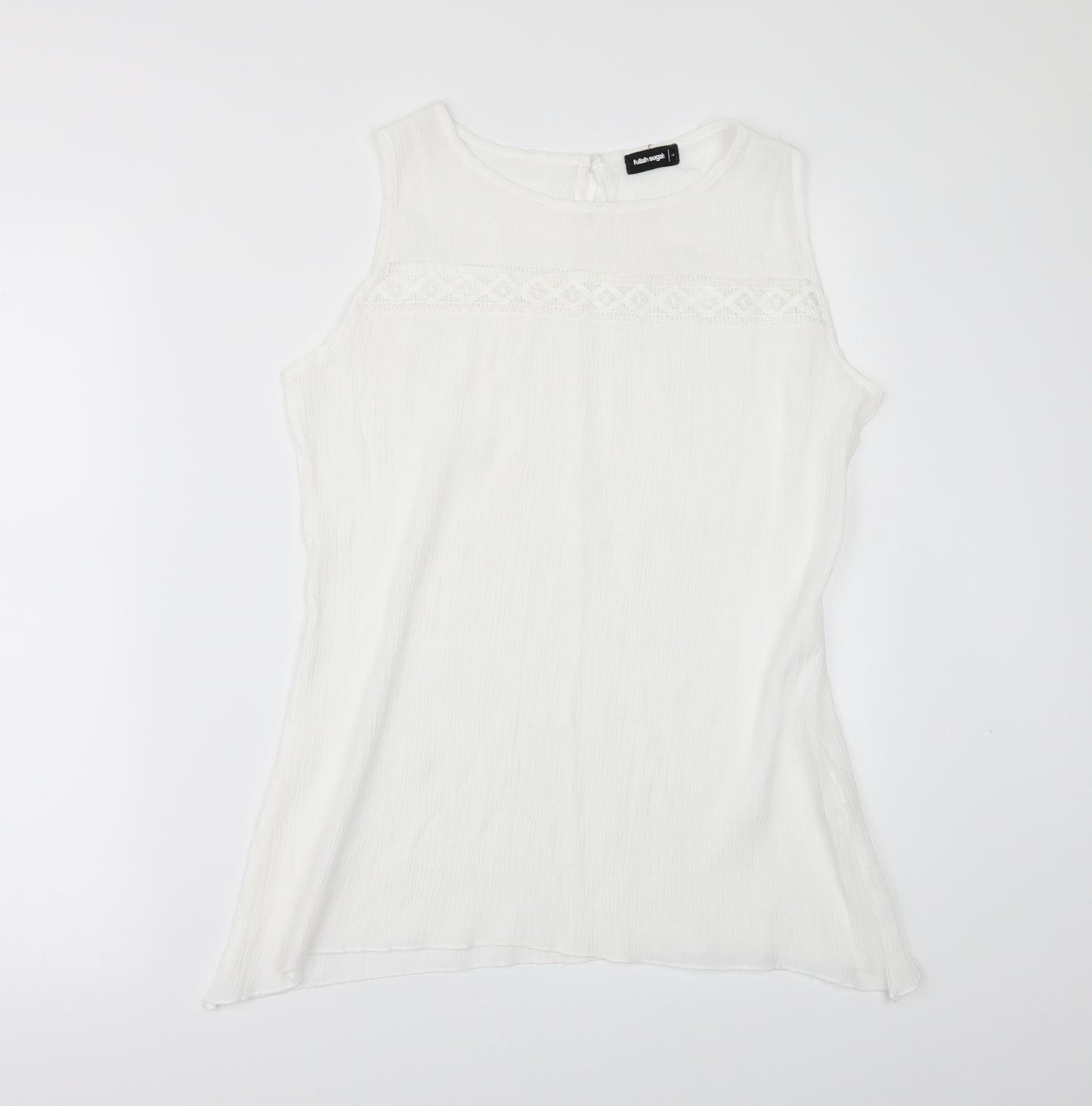 FULLAH SUGAR Womens White   Tunic Blouse Size L