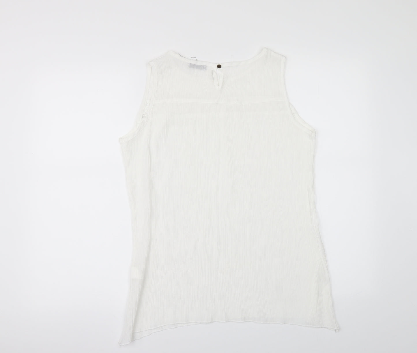 FULLAH SUGAR Womens White   Tunic Blouse Size L