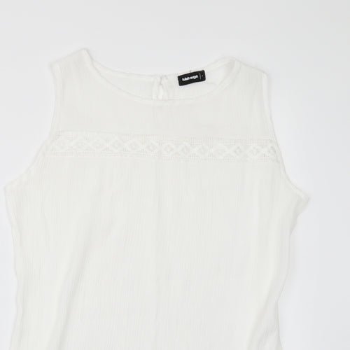 FULLAH SUGAR Womens White   Tunic Blouse Size L