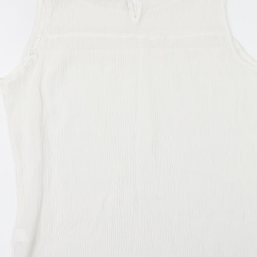 FULLAH SUGAR Womens White   Tunic Blouse Size L