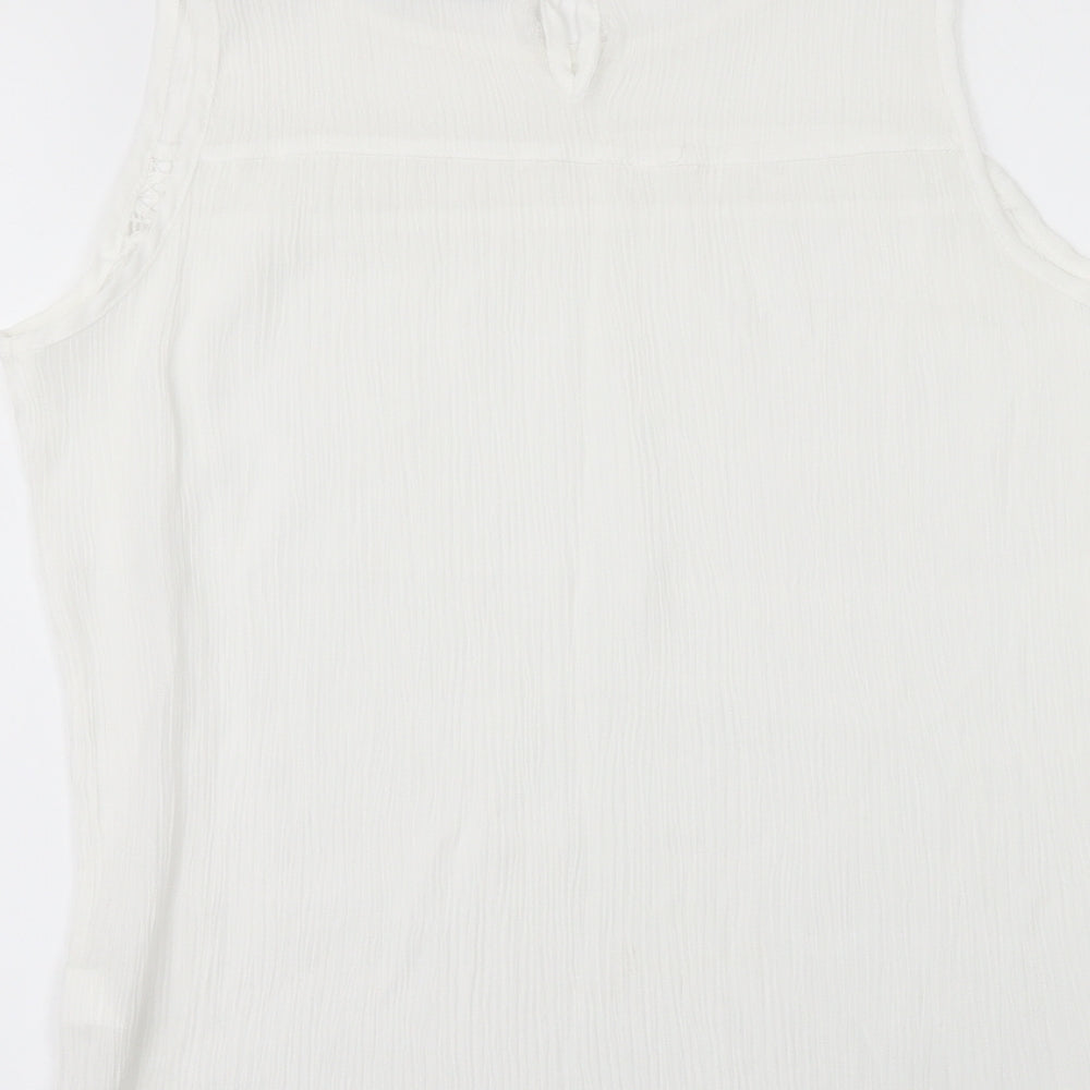 FULLAH SUGAR Womens White   Tunic Blouse Size L