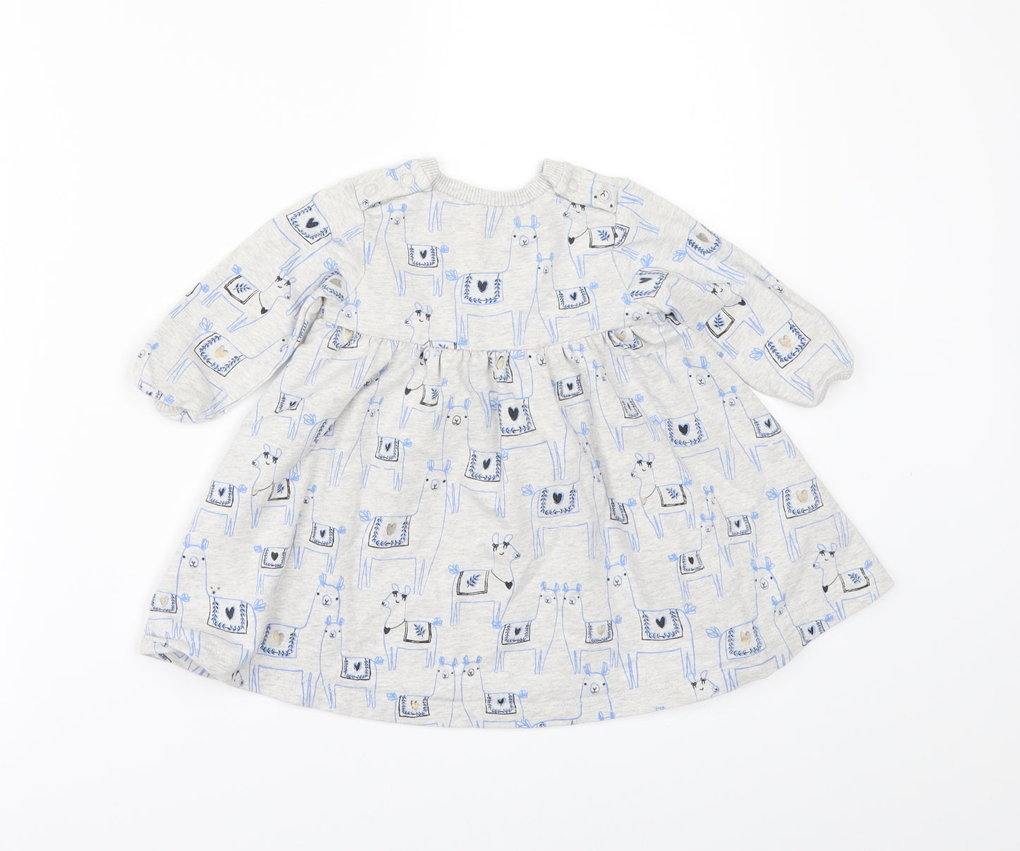 Marks and Spencer Girls Grey Geometric  A-Line  Size 3-6 Months