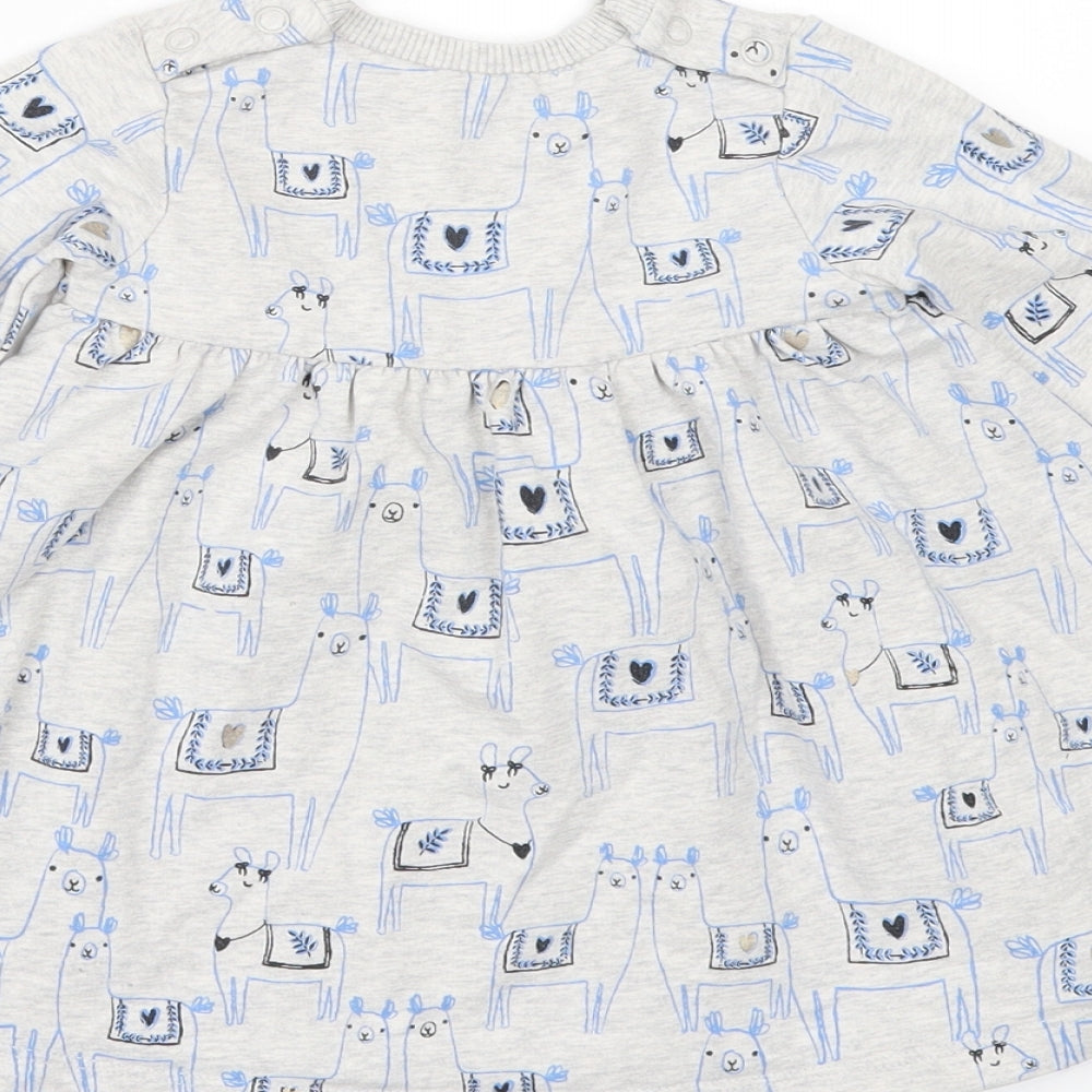 Marks and Spencer Girls Grey Geometric  A-Line  Size 3-6 Months