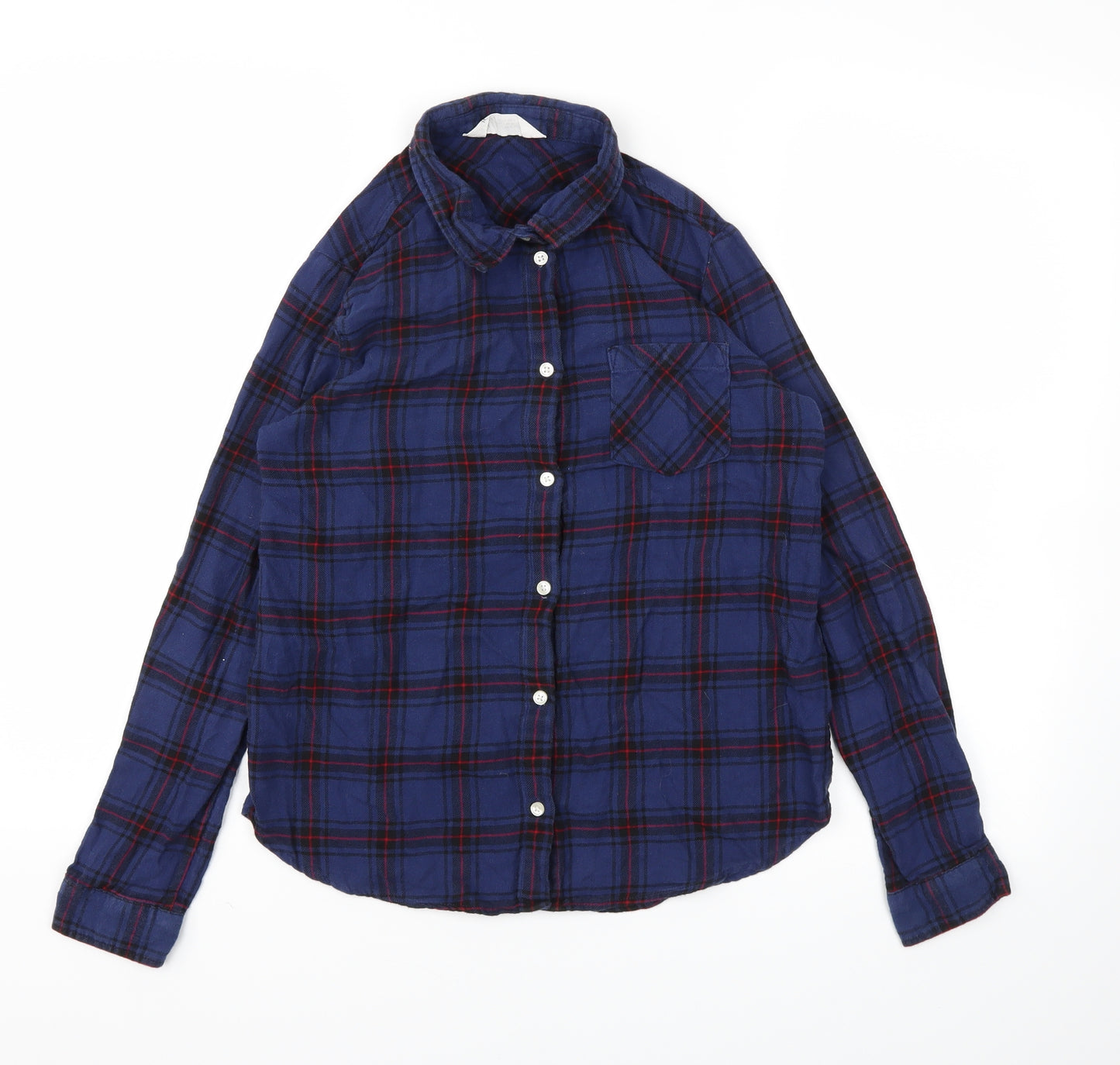 H&M Boys Blue Check  Basic T-Shirt Size 12-13 Years