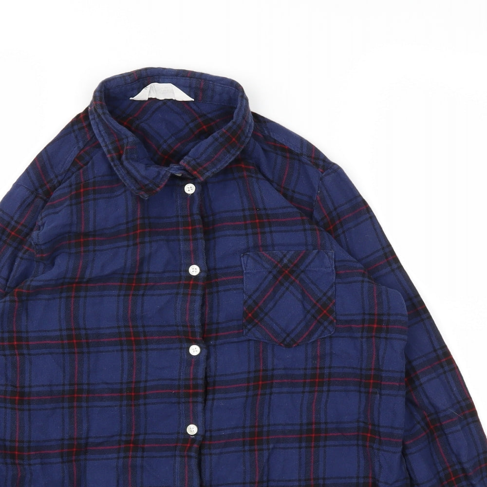 H&M Boys Blue Check  Basic T-Shirt Size 12-13 Years