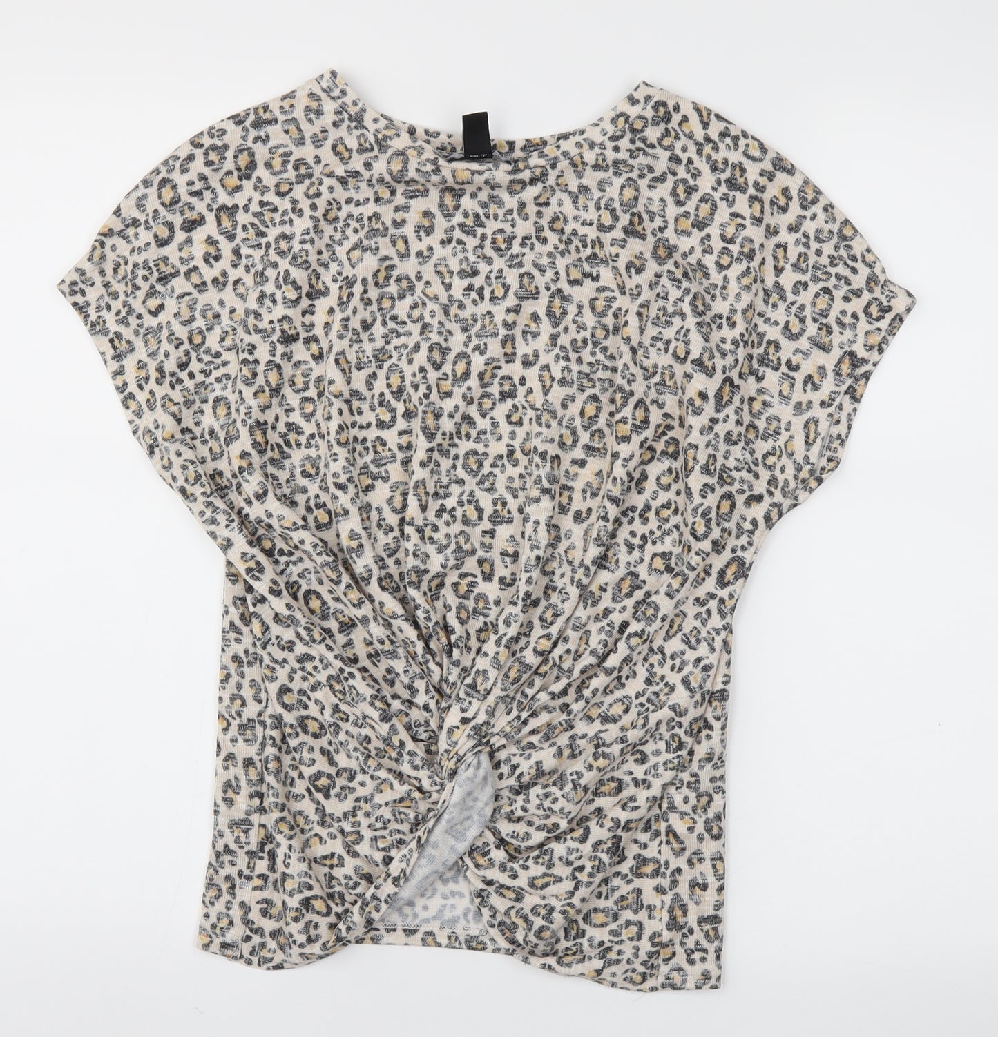New Look Womens Brown Animal Print  Basic T-Shirt Size S