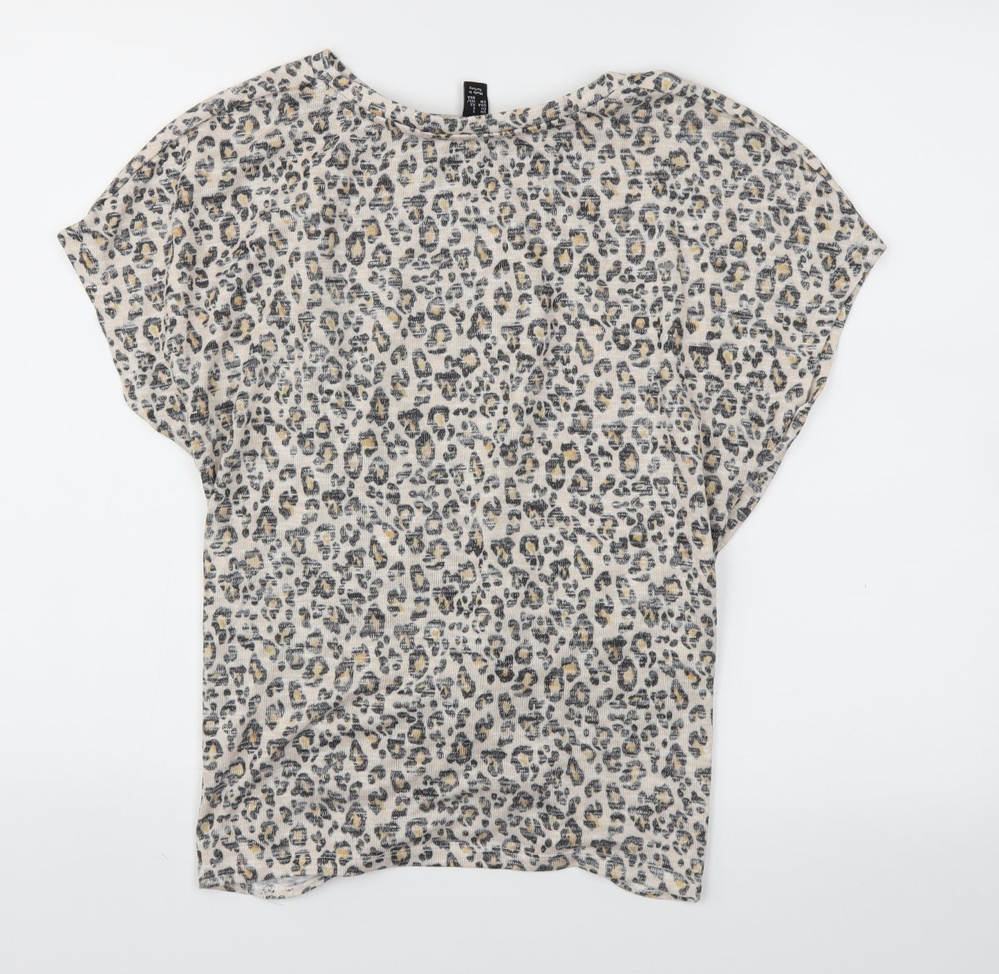 New Look Womens Brown Animal Print  Basic T-Shirt Size S