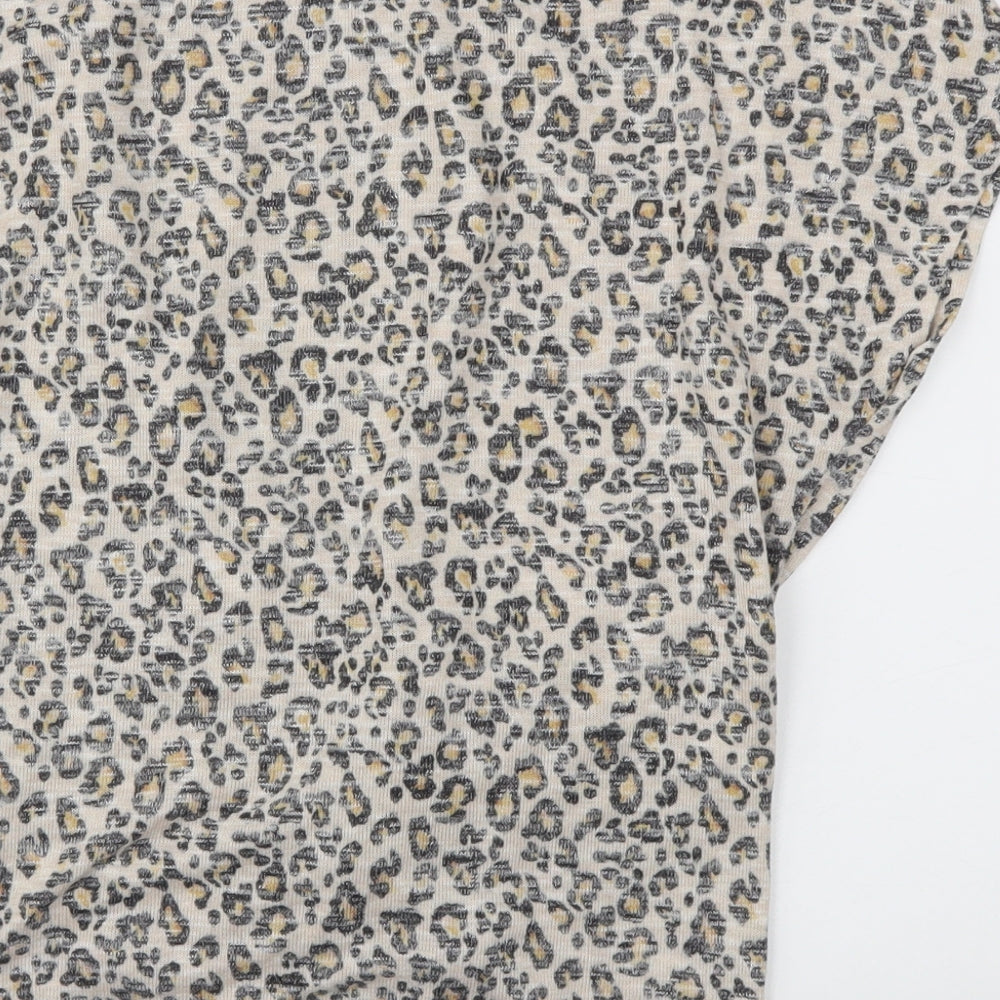New Look Womens Brown Animal Print  Basic T-Shirt Size S
