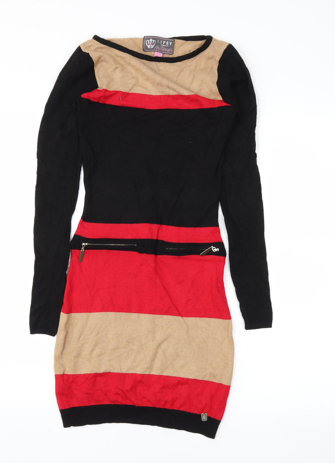 LIPSY  Womens Black Striped  A-Line  Size 6