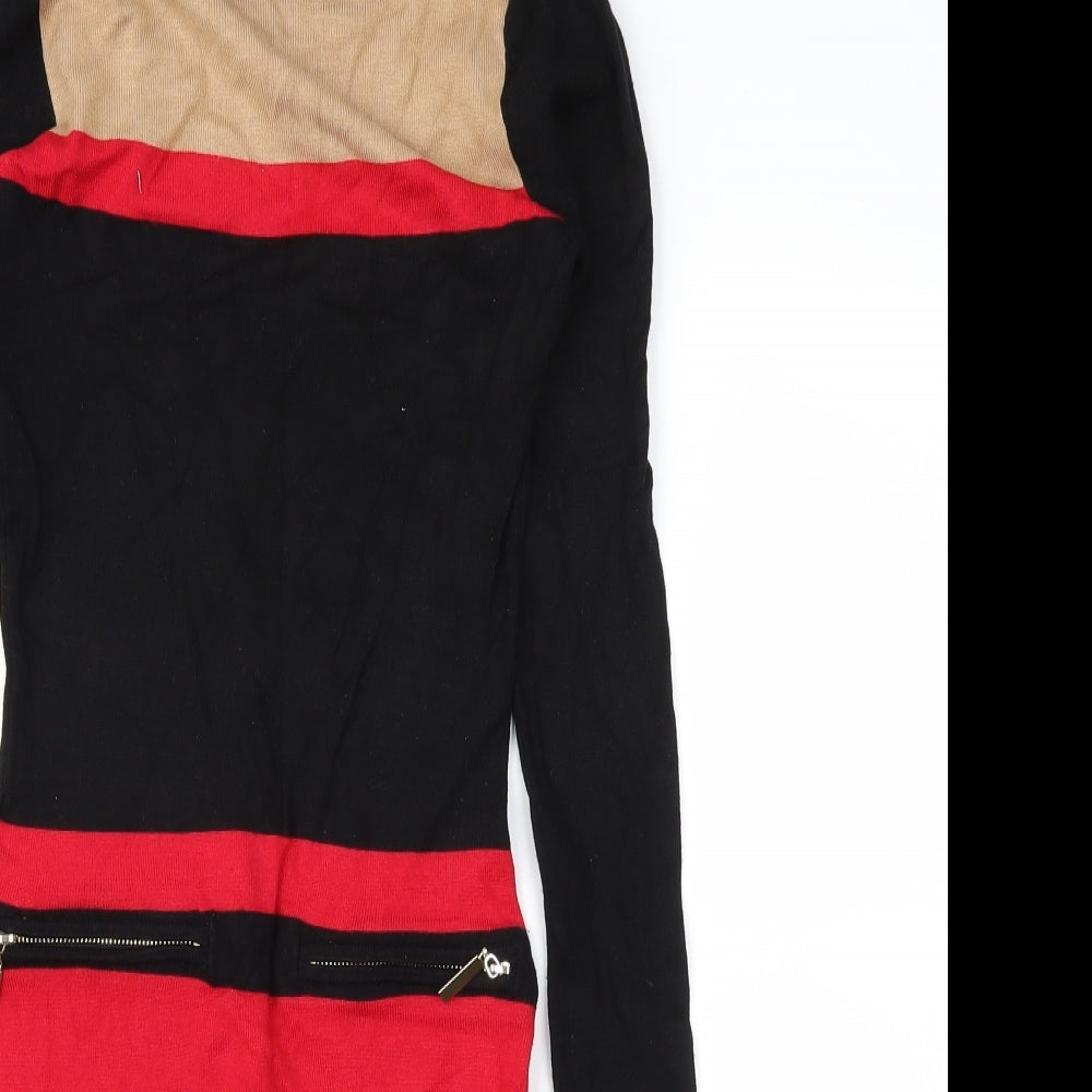 LIPSY  Womens Black Striped  A-Line  Size 6