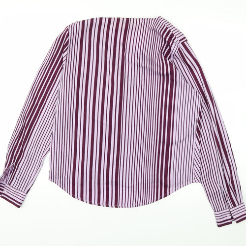 Next  Womens Purple Striped  Basic Blouse Size 12