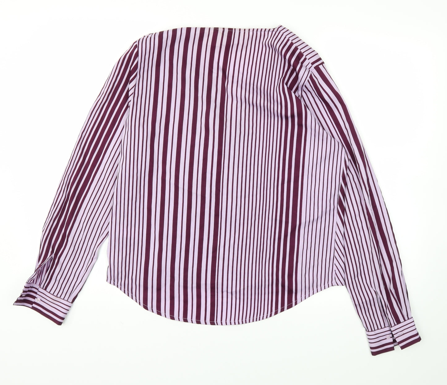 Next  Womens Purple Striped  Basic Blouse Size 12