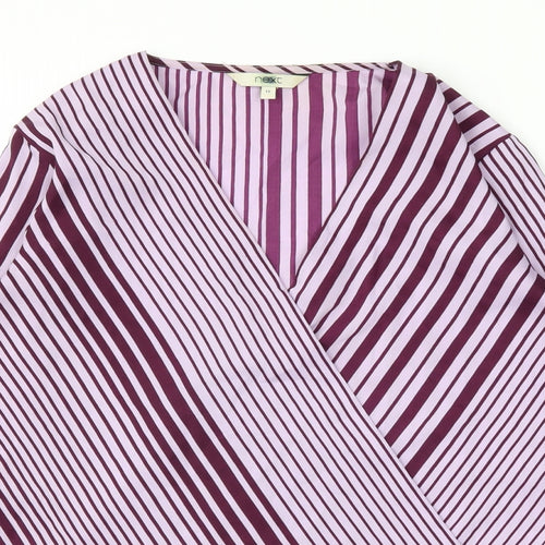 Next  Womens Purple Striped  Basic Blouse Size 12