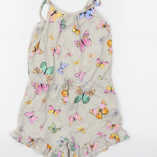 H&M Girls Grey Animal Print  Jumpsuit One-Piece Size 5-6 Years
