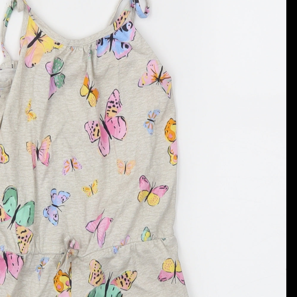 H&M Girls Grey Animal Print  Jumpsuit One-Piece Size 5-6 Years