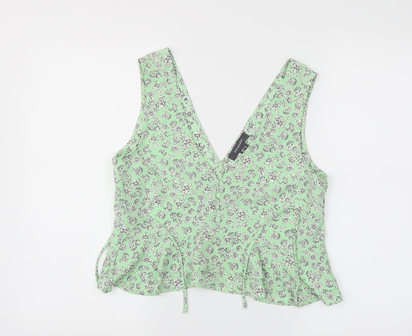 Primark Womens Green Floral  Basic Blouse Size 12