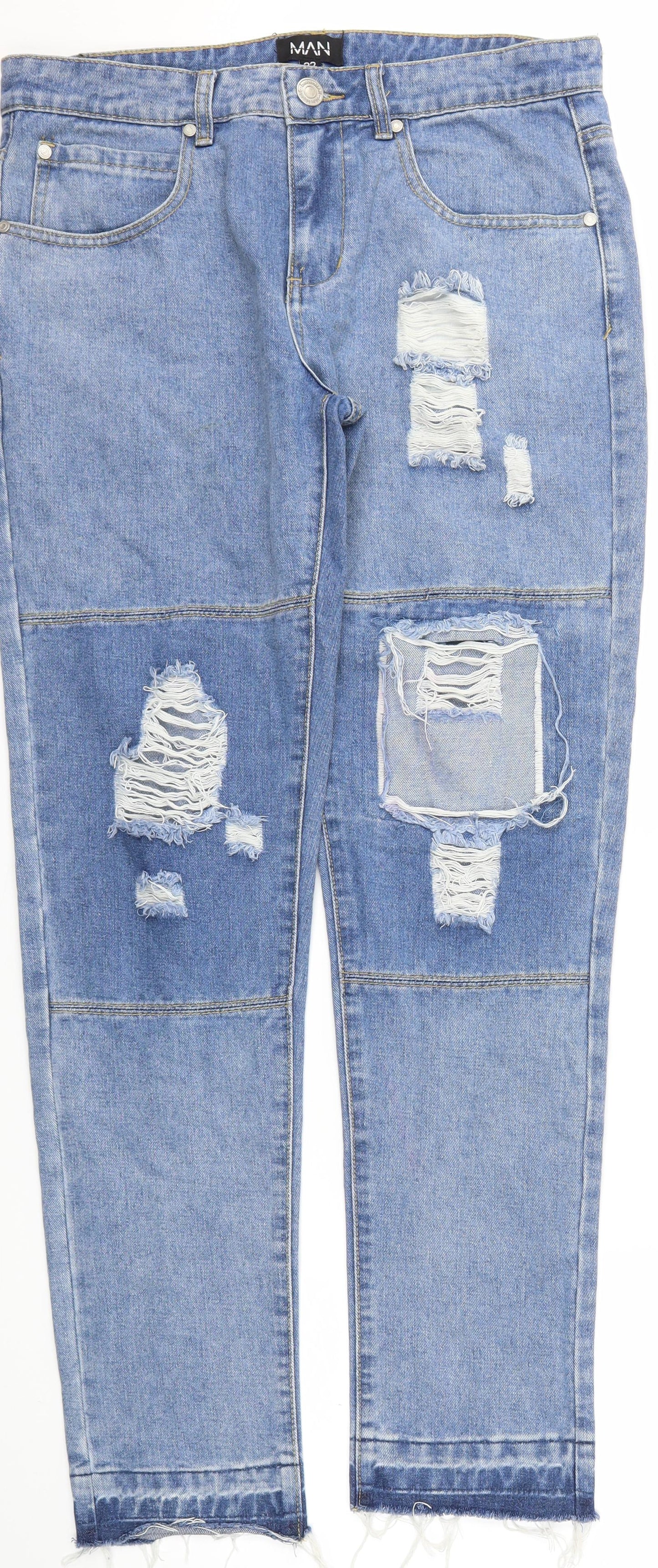 Boohoo Mens Blue   Straight Jeans Size 32 L31 in
