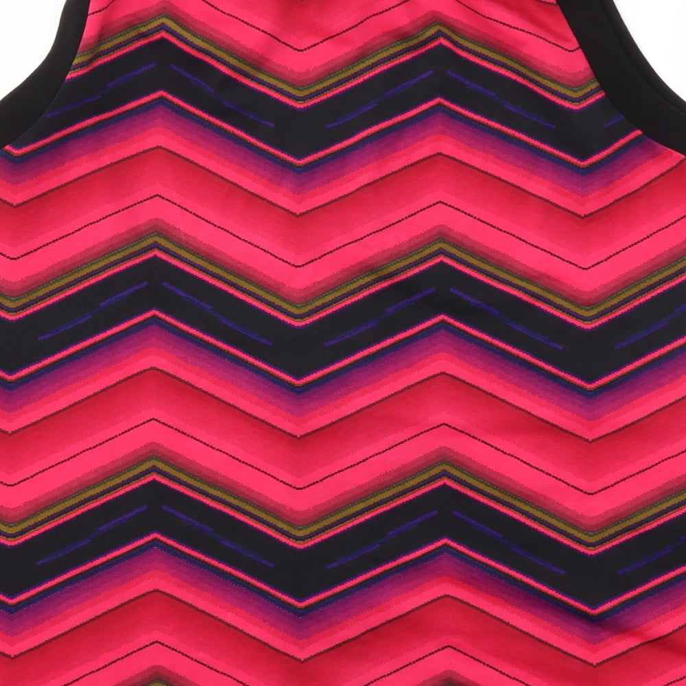 Roman Womens Pink Argyle/Diamond  Basic T-Shirt Size 14