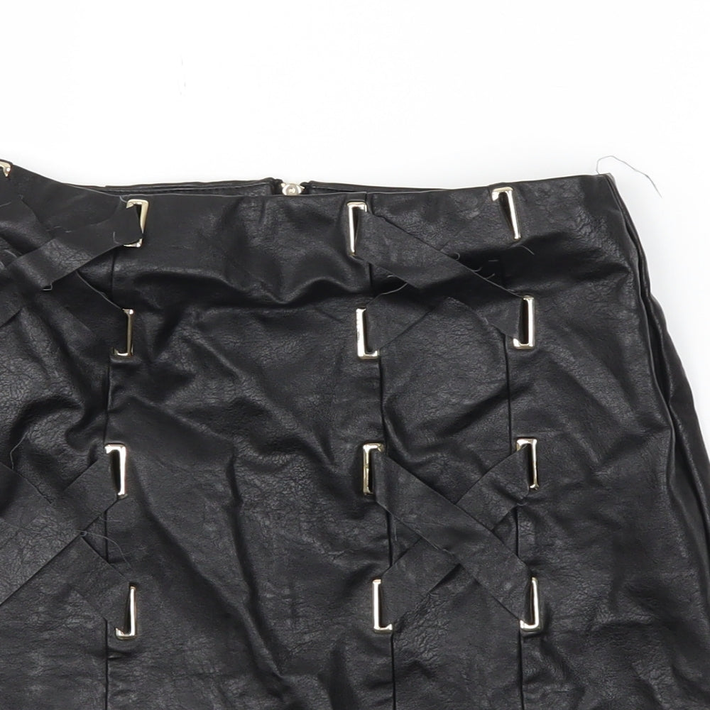 Missguided Womens Black   A-Line Skirt Size 6