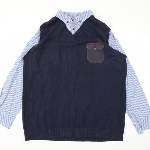 Easy Mens Blue Check   Polo Size 2XL
