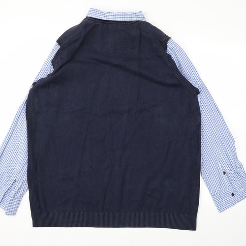 Easy Mens Blue Check   Polo Size 2XL