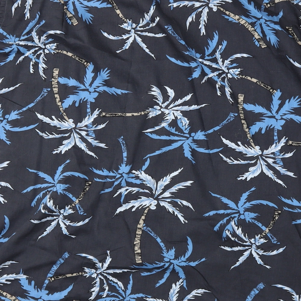 Duke London Mens Blue Floral   T-Shirt Size 4XL