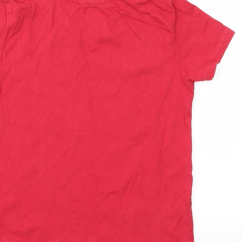 Primark Boys Red   Basic T-Shirt Size 3-4 Years