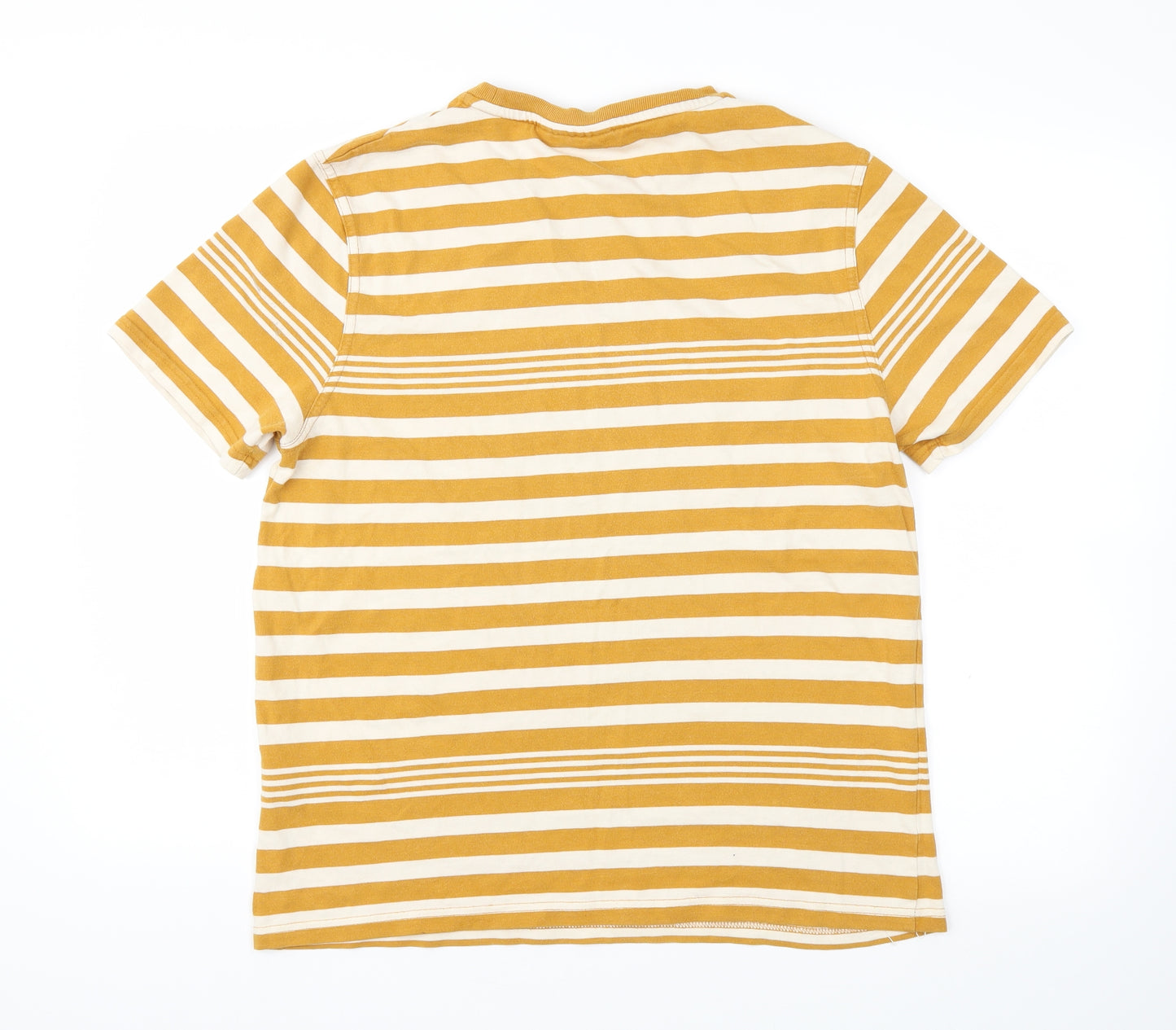 FILA Mens Yellow Striped   T-Shirt Size M
