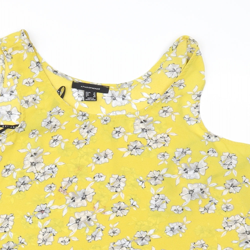 Primark Womens Yellow Floral  Basic Blouse Size 14