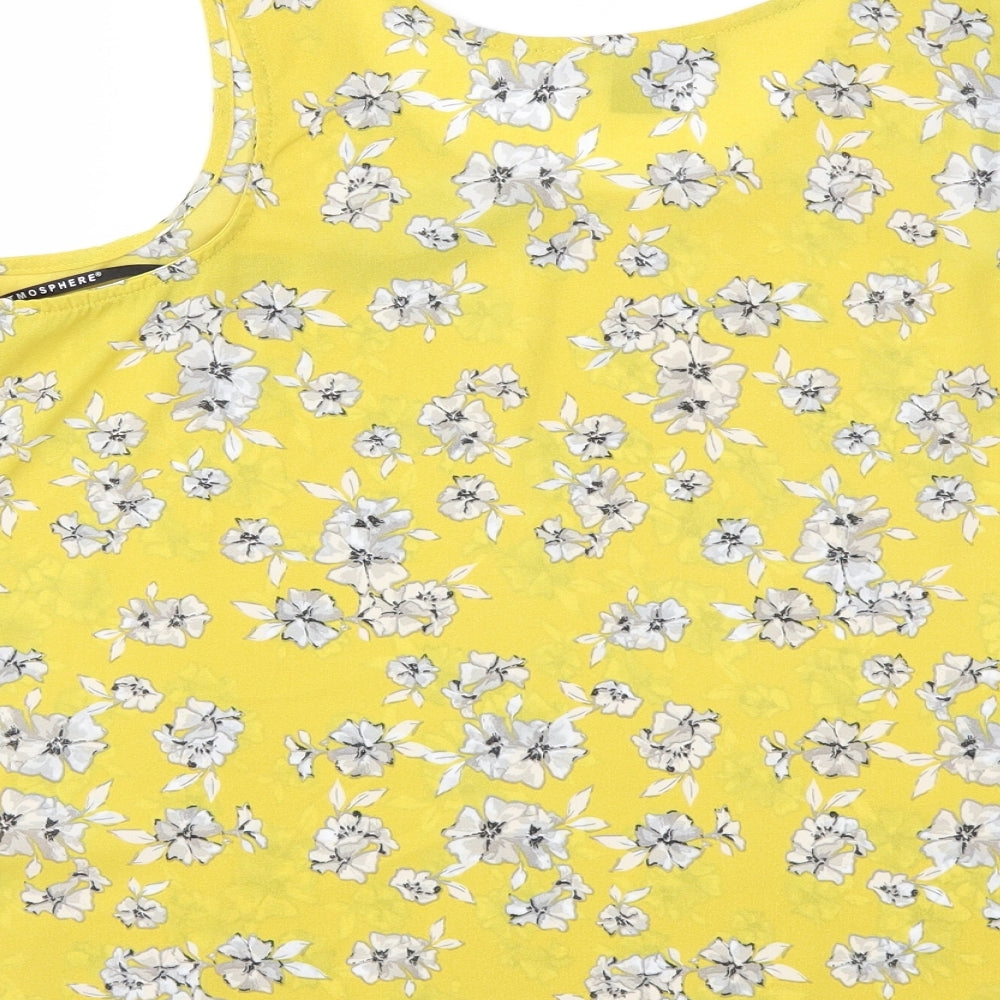 Primark Womens Yellow Floral  Basic Blouse Size 14