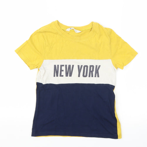 H&M Boys Yellow   Basic T-Shirt Size 5-6 Years
