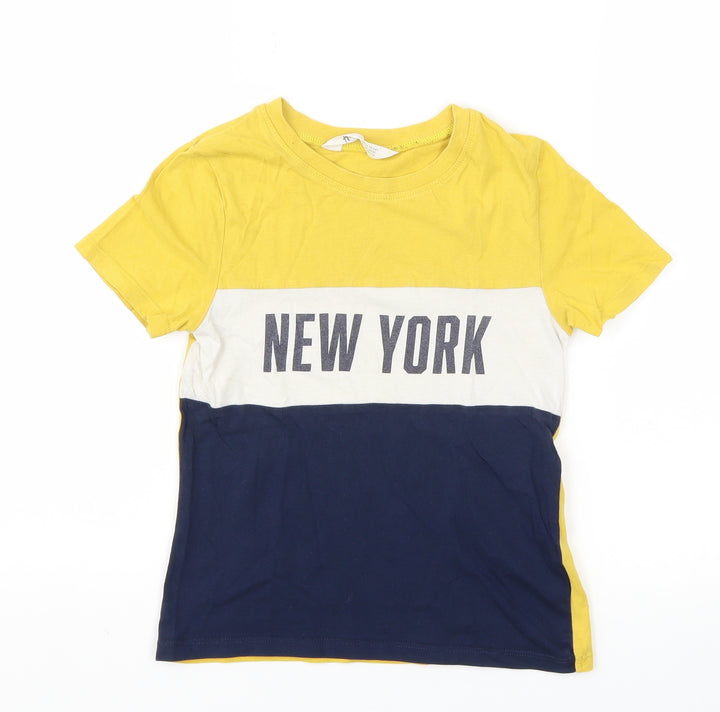 H&M Boys Yellow Basic T-Shirt Size 5-6 Years