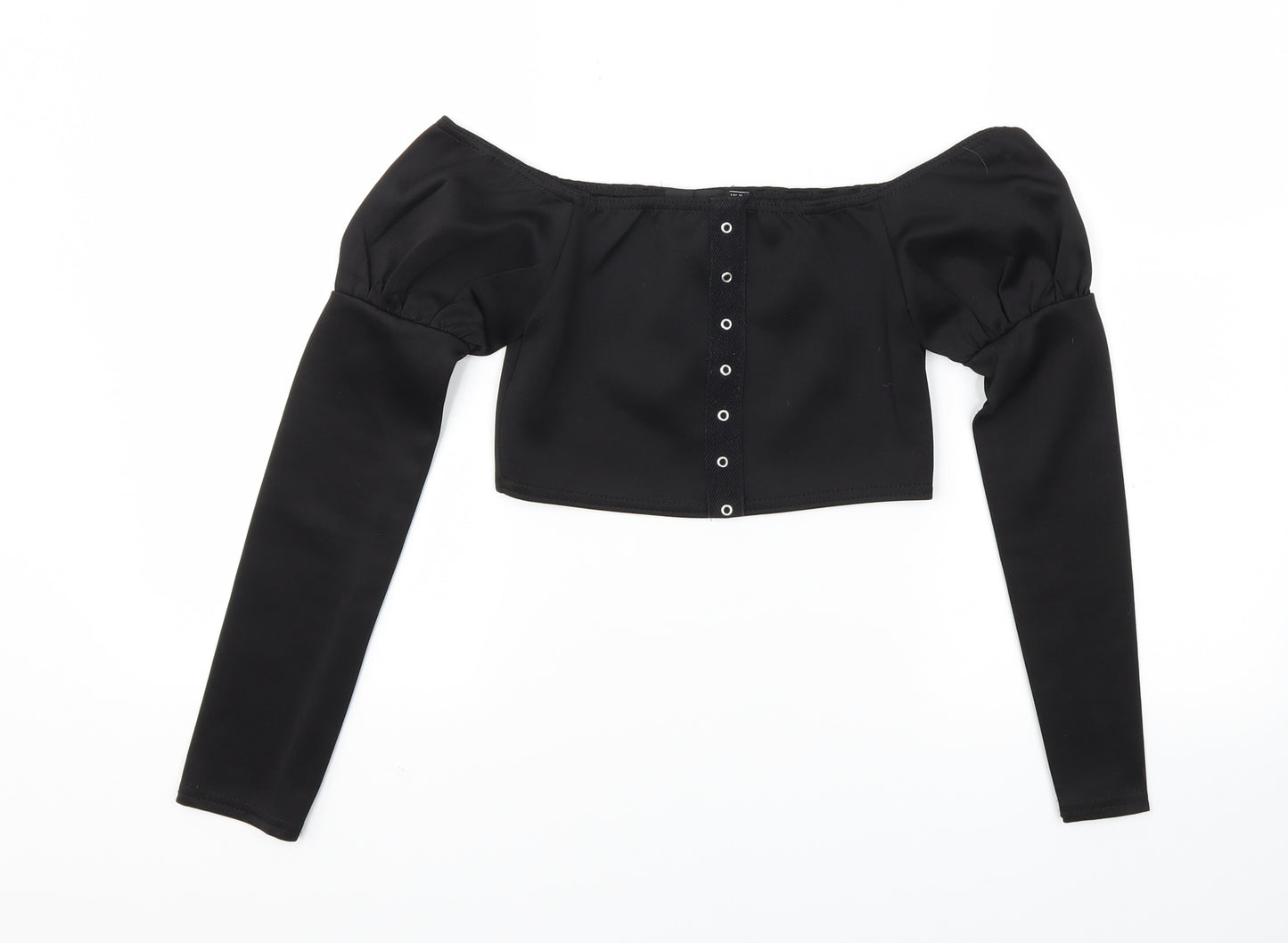 Pretty Little Thing  Womens Black   Cropped T-Shirt Size 8