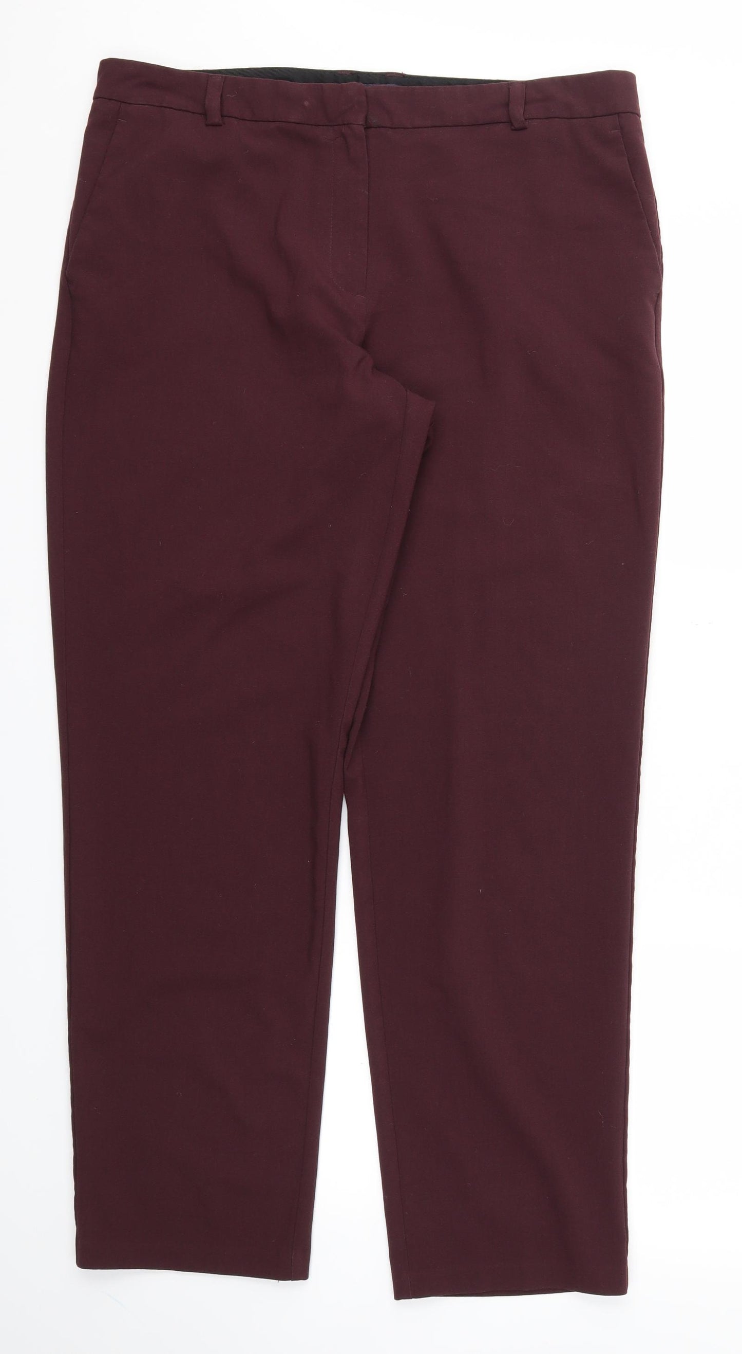 M&S Womens Purple   Trousers  Size 16 L29 in