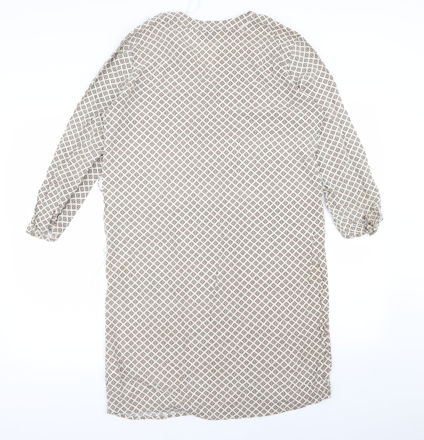 Primark Womens Beige Geometric  T-Shirt Dress  Size 12