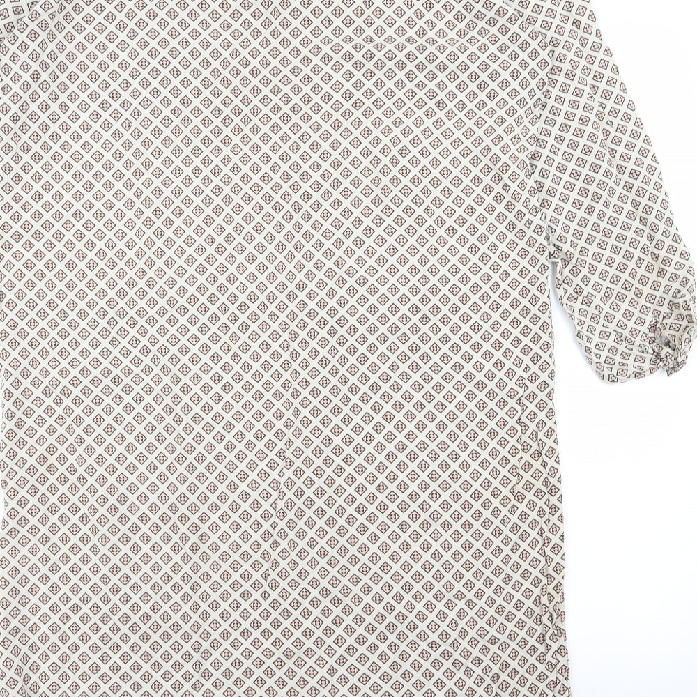 Primark Womens Beige Geometric  T-Shirt Dress  Size 12