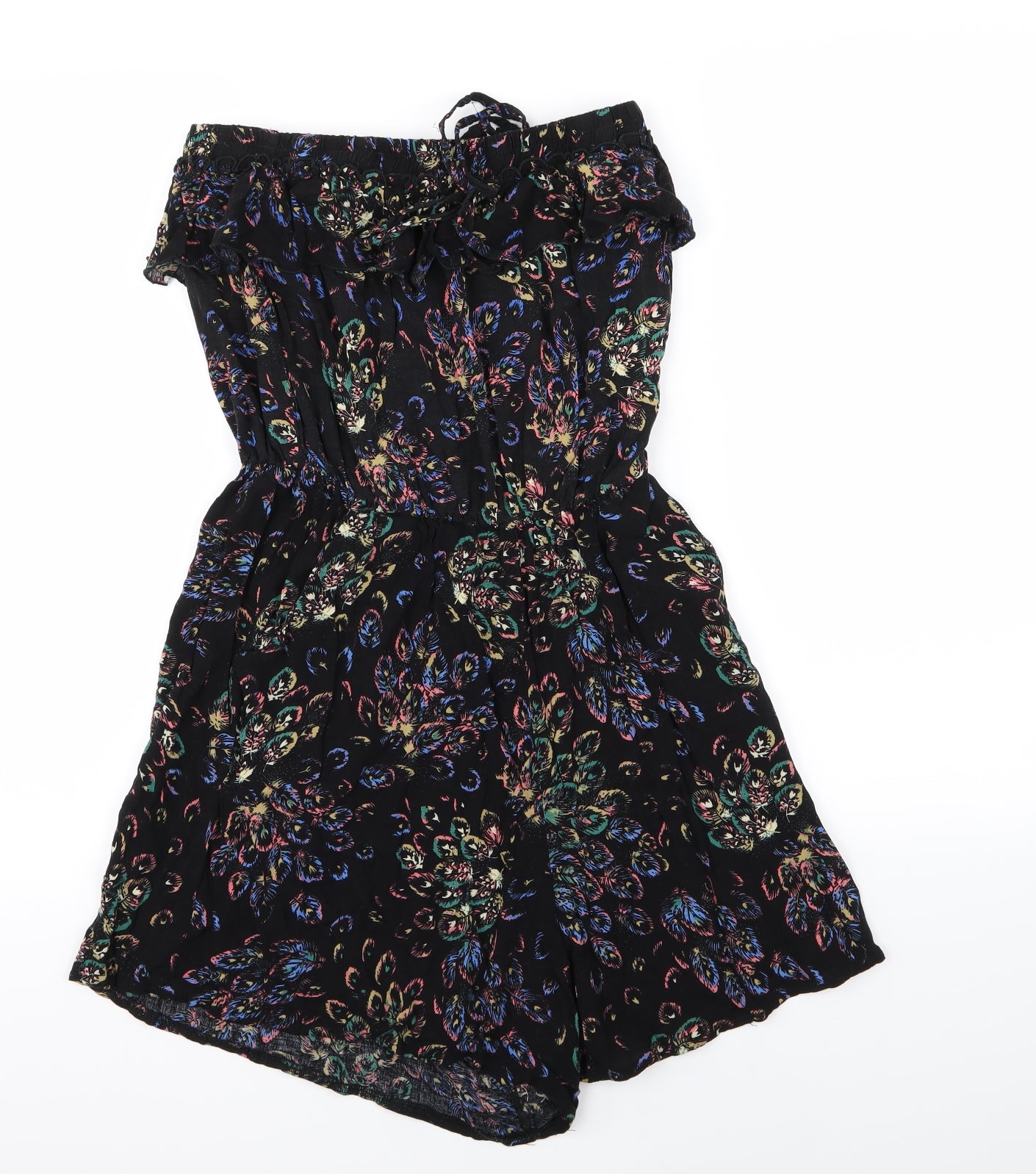 Primark Womens Black Geometric  Playsuit One-Piece Size 14